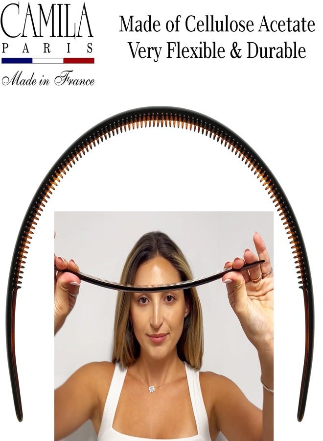 Camila Paris CP3880 French Fashion Headband for Women, Very Flexible with Teeth for Strong Hold Grip, Women's Hairband, No Slip Durable Styling Girls Hair Accessories, Made in France with Cellulose - Image 4